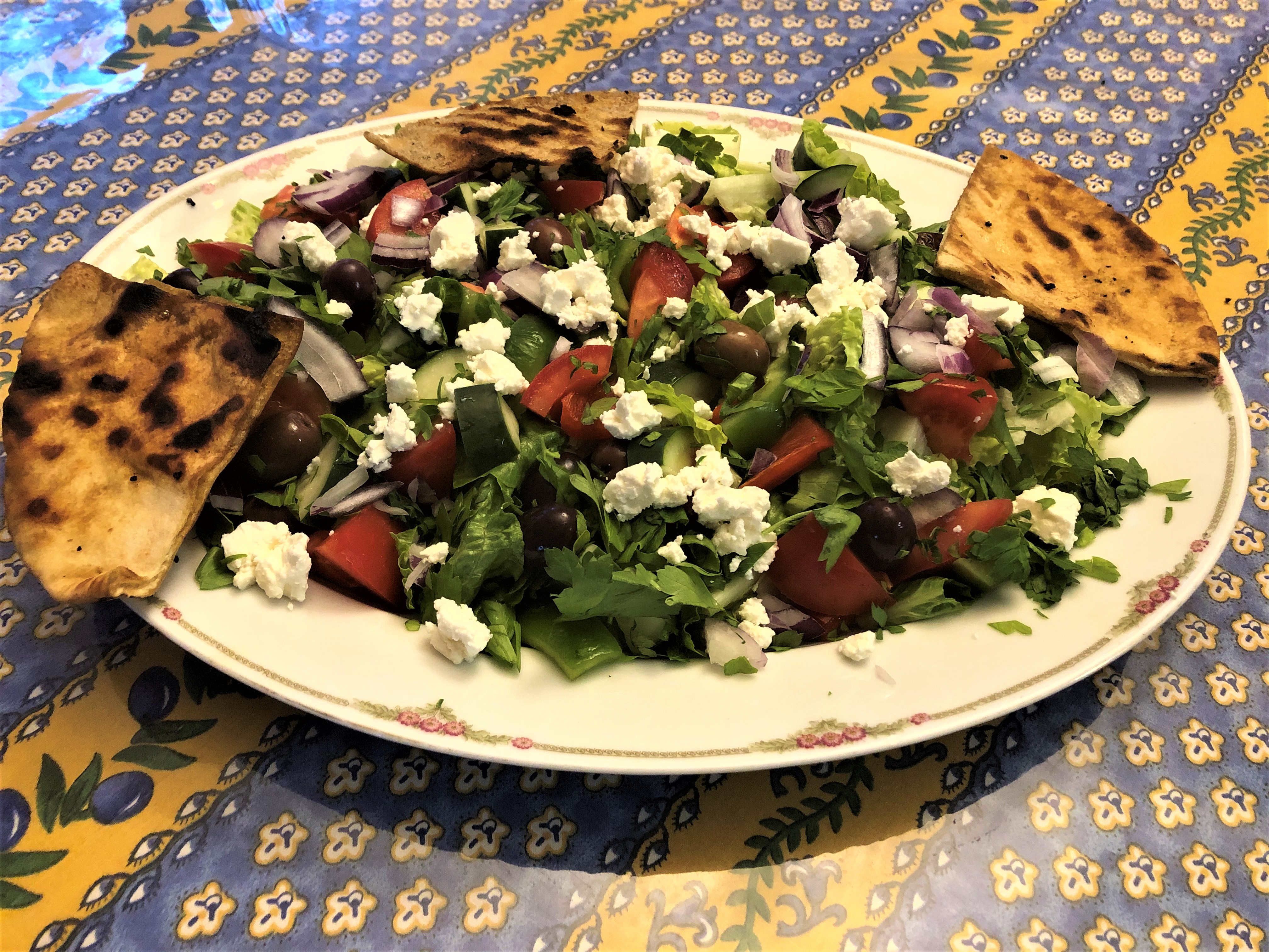 Greek Village Salad With Grilled Pita Bread - Image 2